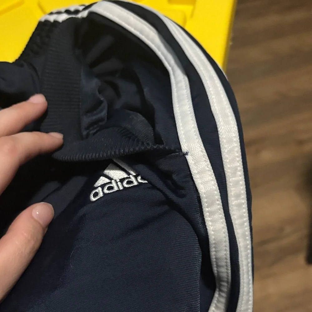 Adidas Navy Shorts with White Accents